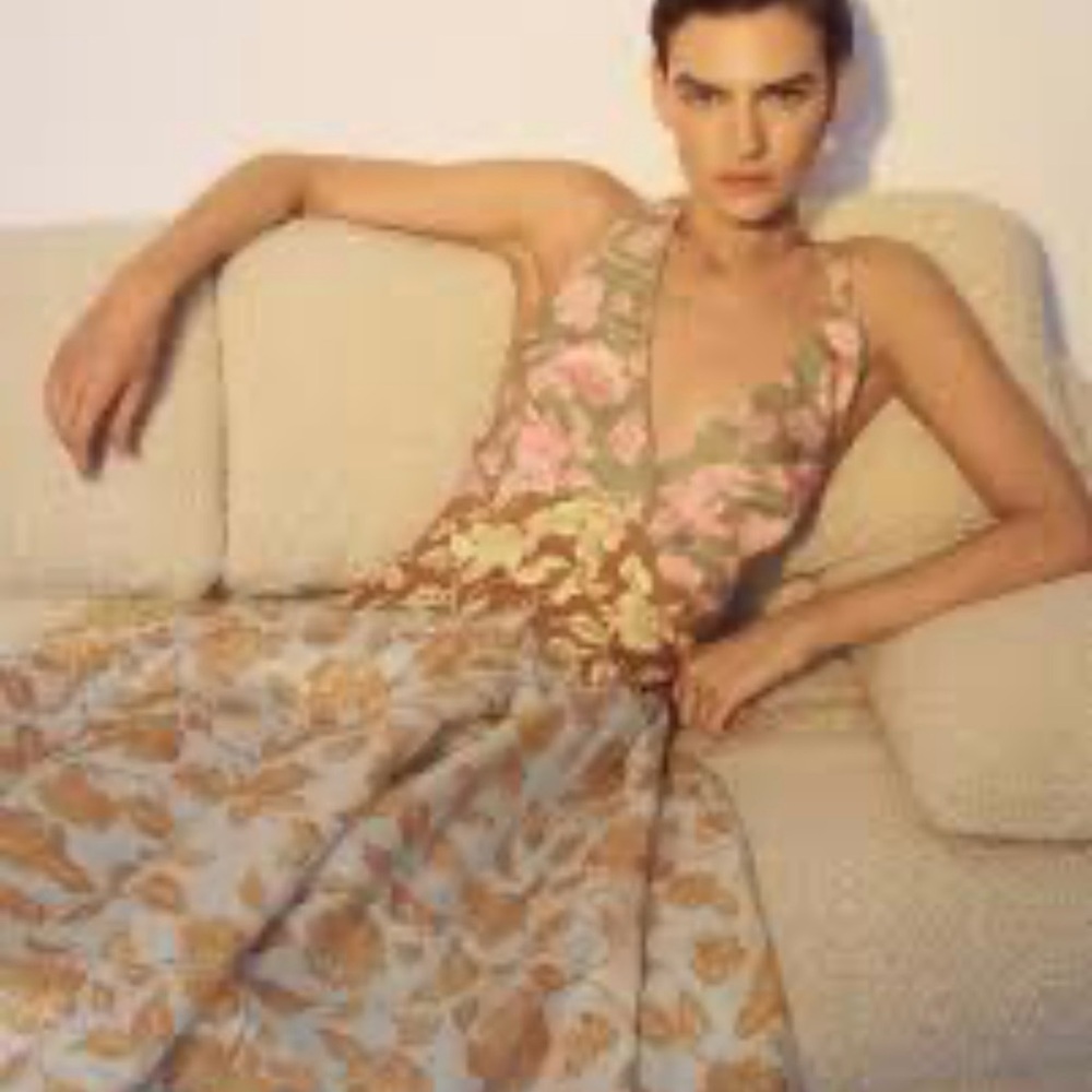 Zimmerman lovestruck multicolor linen Floral Maxi Dress